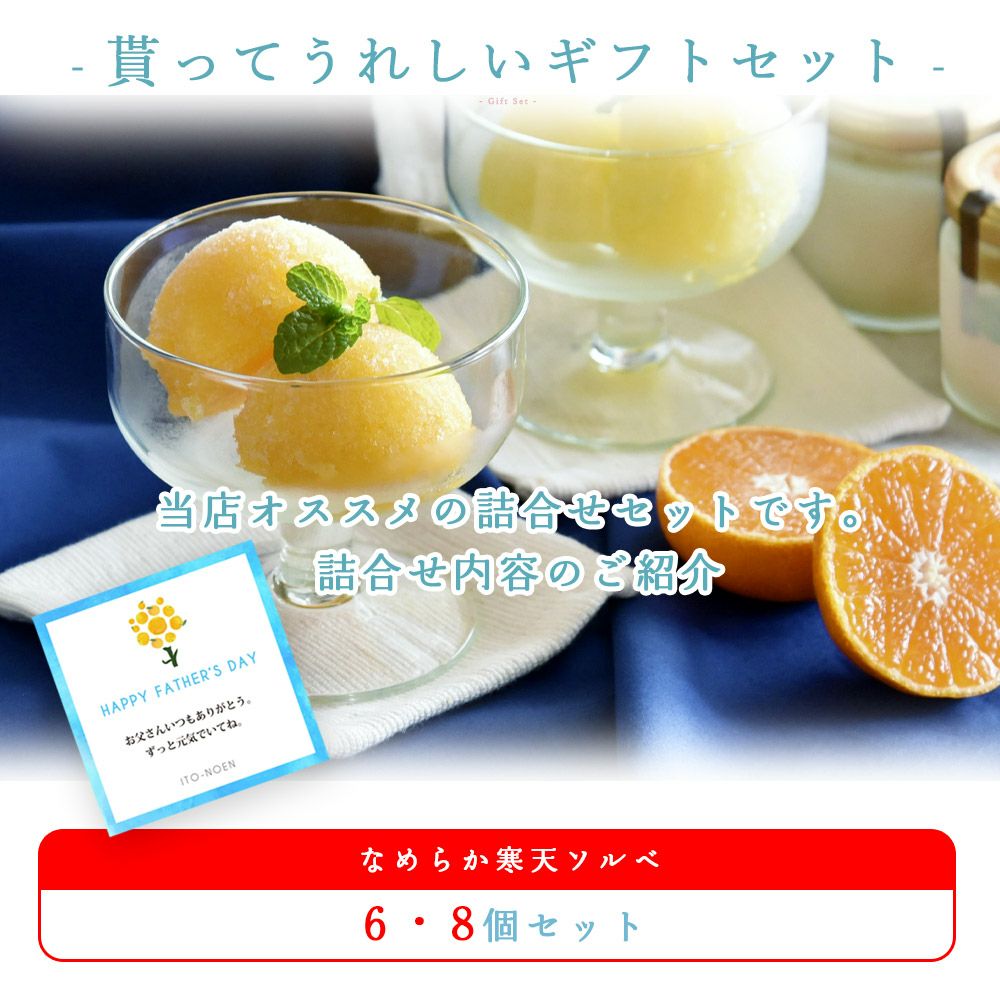 【父の日プレゼント・ギフト2024】【父の日オリジナル包装】【メッセージカード付】なめらか寒天ソルベ 85g(みかんソルベ他3種)× 6個・8個・15個
