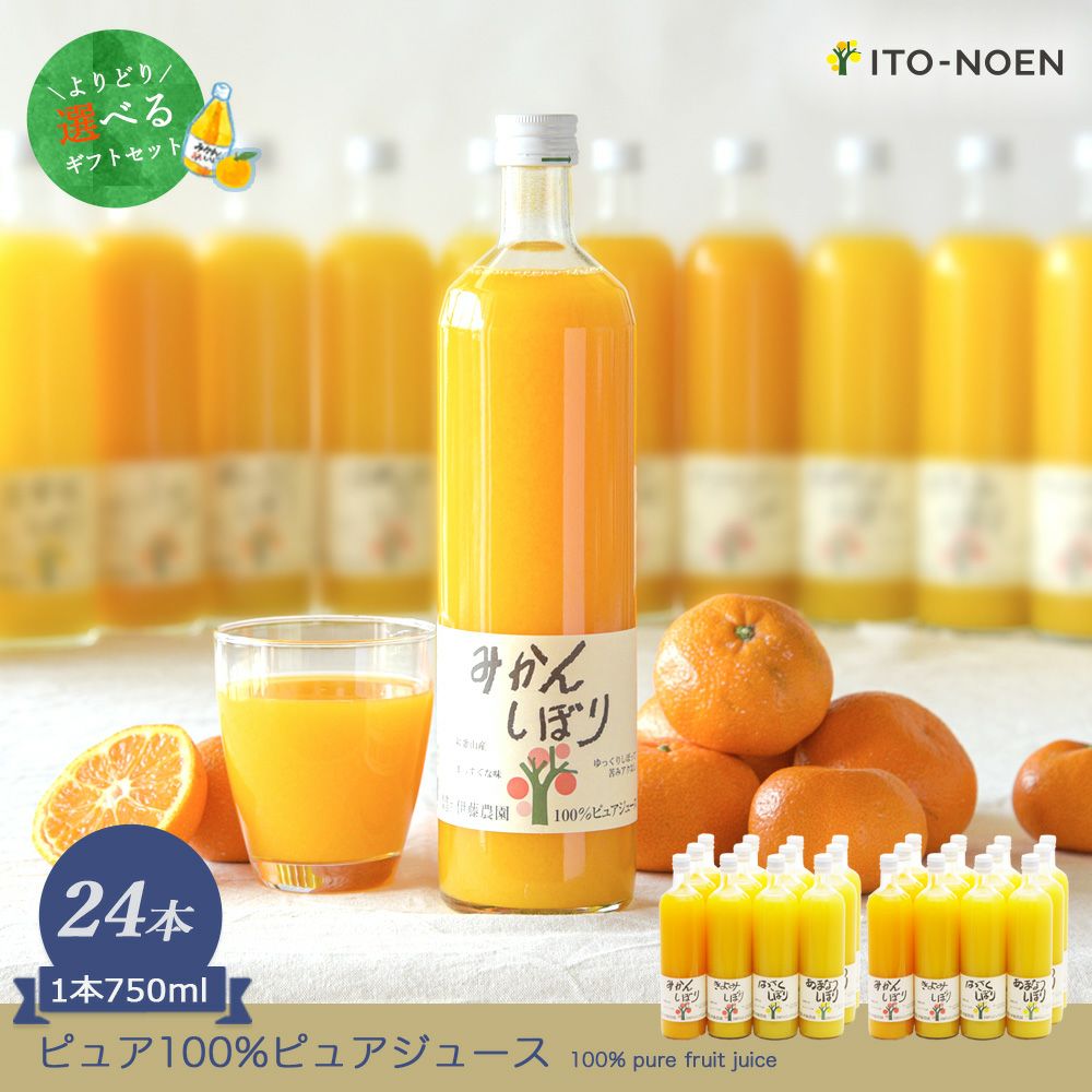 【よりどり選べるギフト】100%ピュアジュース750ml(みかんジュース他14種)×24本セット