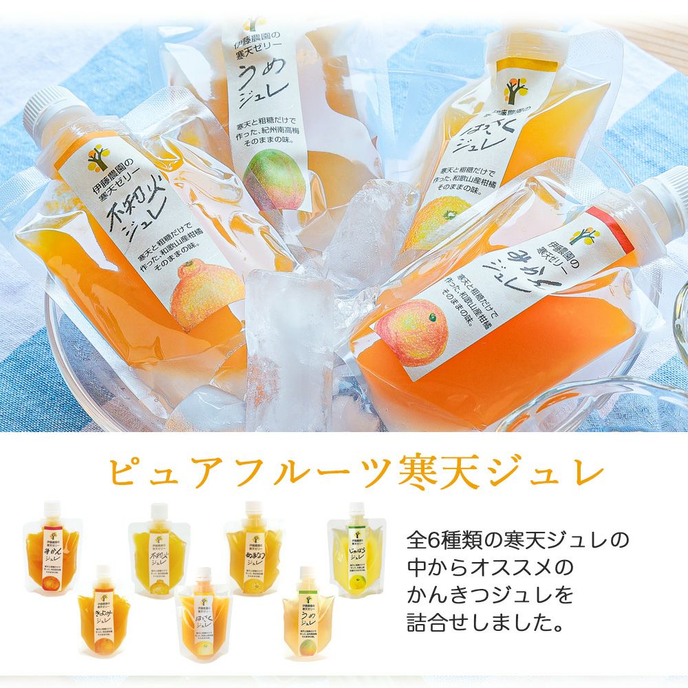  【父の日プレゼント・ギフト2024】【オリジナル包装】【父の日メッセージカード付】ピュアフルーツ寒天ゼリー 6個