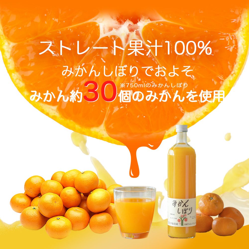 【父の日プレゼント・ギフト2024】100%ピュアジュース750ml (みかんジュース他オススメセット)×3本セット