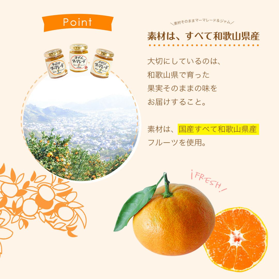 素材そのままマーマレード＆ジャム×3個