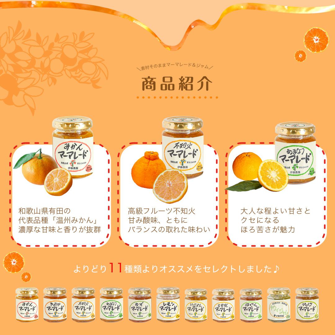 素材そのままマーマレード＆ジャム×3個入り(お試しセット)
