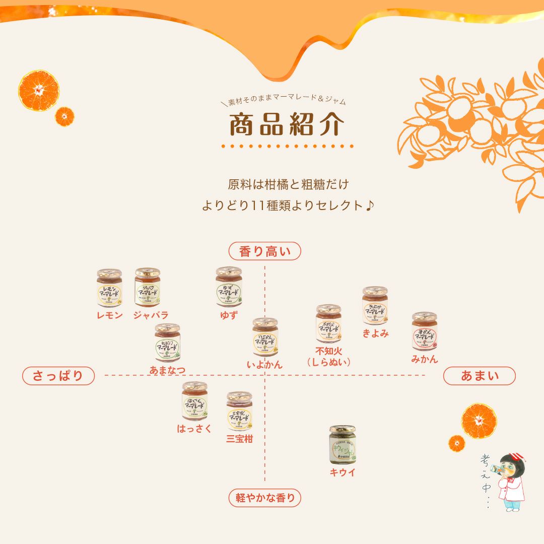 素材そのままマーマレード＆ジャム×3個入り(お試しセット)